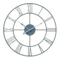 Часы настенные круг пластик d45,5 Классика открытая стрелка корпус синий с серебром Рубин (1/5)