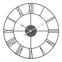 Часы настенные круг пластик d45,5 Классика открытая стрелка корпус тёмно-серый Рубин (1/5)