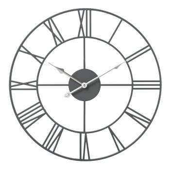 Часы настенные круг пластик d45,5 Классика открытая стрелка корпус тёмно-серый Рубин (1/5)