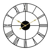 Часы настенные круг пластик d45,5 Классика открытая стрелка корпус чёрный Рубин (1/5)