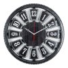 Часы настенные круг пластик 49,5*49,5 Классика корпус черный с серебром (1/5)