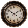 Часы настенные Рубин круг пластик 60*60 "Классика" корпус черный с бронзой (1/5)*