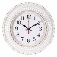 Часы настенные круг с узором пластик d40 Классика корпус белый с золотом Рубин (1/5)