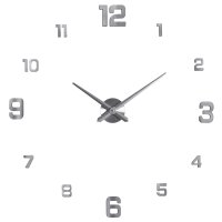 Часы настенные модульные 3D d60-120 арабские цифры цвет серебристый глянец Рубин (1/10)