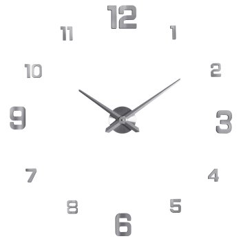 Часы настенные модульные 3D d60-120 арабские цифры цвет серебристый глянец Рубин (1/10)