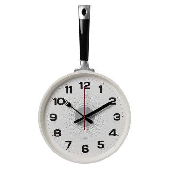 Часы настенные сковорода пластик 25*43 корпус серый с белым (10)