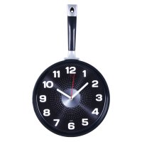 Часы настенные сковорода пластик 25*43 корпус чёрный Рубин (1/10)