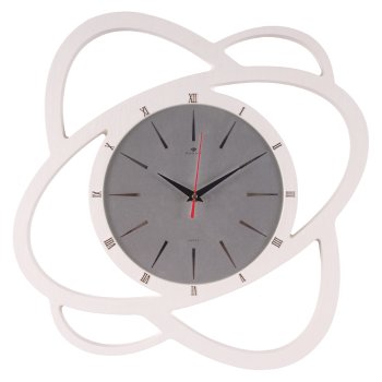 Часы настенные фигурные пластик 45,5*44,5 Звезда корпус белый Рубин (1/5)