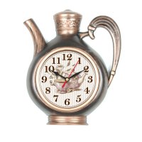 Часы настенные Рубин чайник пластик 26,5*24 корпус черный с медью (1/10)