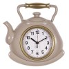 Часы настенные чайник пластик 27*28,5 Классика корпус бежевый с золотом Рубин (1/10)
