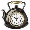 Часы настенные чайник пластик 27*28,5 Классика корпус чёрный с золотом Рубин (1/10)