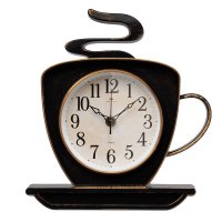 Часы настенные Рубин чашка пластик 25*24 корпус черный с медью (1/10)