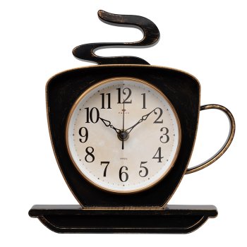 Часы настенные Рубин чашка пластик 25*24 корпус черный с медью (1/10)