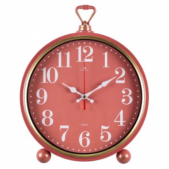 Часы настенно-настольные 26*32см темно-розовый с золотом Рубин Классика (10)