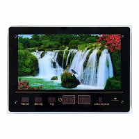 Часы-картина с подсветкой электронные настенные 32*45см дата, время Рубин Водопад и птички (5)