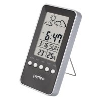 Часы Perfeo Window цвет табло монохромный LED, будильник, температура, календарь, LR1130, черный