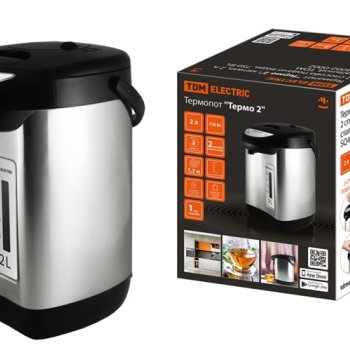 Термопот TDM Термо-2 2л 750Вт 2способа подачи воды стальной (4)