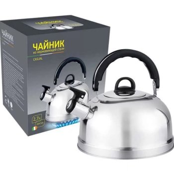 Чайник со свистком Casual 2.0л нерж сталь зеркальная полировка (12)