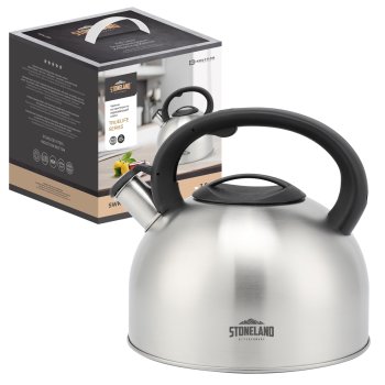 Чайник со свистком STONELAND SWK-0115, 3.8л, нержавеющая сталь, серебристый (1/12)