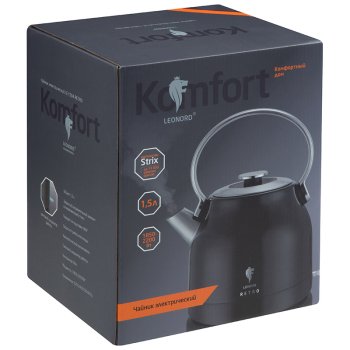 Чайник электрический пластик Leonord LE-1904 RETRO 1.5л 2200Вт чёрный (1/6)