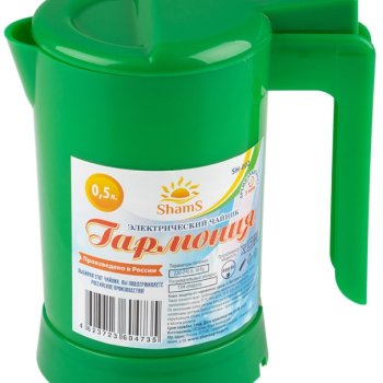 Чайник электрический пластик Гармония SH-002 0,5л 800Вт спираль зеленый (36)