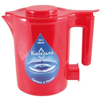 Чайник электрический пластик Капелька 0,5л 600Вт спираль красный (32)