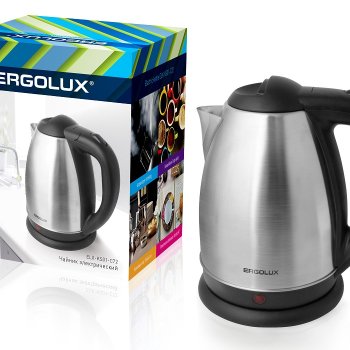 Чайник электрический сталь Ergolux ELX-KS01-C72 1.8л 2300Вт черный (12)