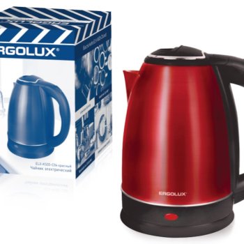 Чайник электрический сталь Ergolux ELX-KS05-C04 1.8л 1600Вт красный (12)