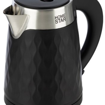 Чайник электрический сталь Homestar HS-1021 1.7л 1500Вт черный (12)