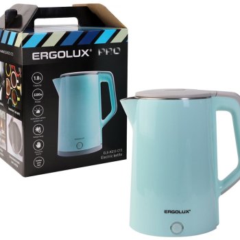 Чайник электрический сталь-пластик Ergolux ELX-KS12-C13 1.8л 2200Вт голубой (12)
