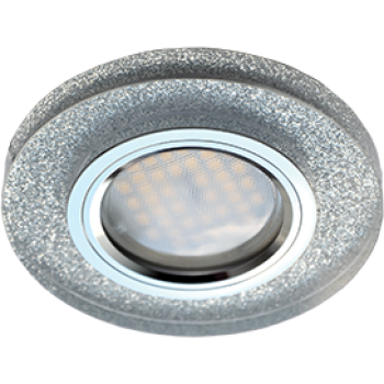 Светильник Ecola MR16 DL1650 GU5.3 Glass Стекло Круг Серебряный блеск / Хром 25x95