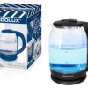 Чайник электрический стекло Ergolux ELX-KG05-C02 1.8л 1600Вт черный (12)