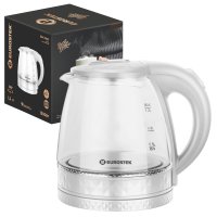 Чайник электрический стекло Eurostek EEK-3003 1.2л 1500Вт белый (1/16)