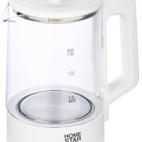 Чайник электрический стекло Homestar HS-1008 1.8л 1500Вт белый (12)