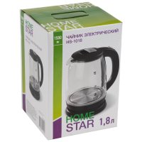 Чайник электрический стекло Homestar HS-1018 1.8л 1500Вт подсветка чёрный (1/12)