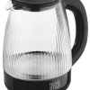 Чайник электрический стекло Homestar HS-1045 1.8л 1500Вт черный (12)