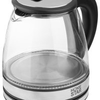Чайник электрический стекло Homestar HS-1052 1.2л 1500Вт черный (12)