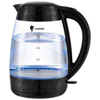 Чайник электрический стекло Leonord LE-1519 2л 2200Вт LED-подсветка чёрный (1/8)