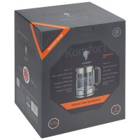 Чайник электрический стекло Leonord LE-1537 1.7л 2200Вт LED-подсветка серый металлик (1/6)