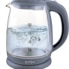 Чайник электрический стекло Maxtronic MAX-410 1.8л 1800Вт подсветка серый (1/12)