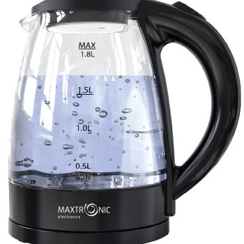 Чайник электрический стекло Maxtronic MAX-412 1.8л 1800Вт подсветка чёрный (1/12)