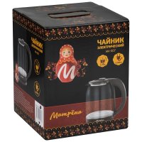 Чайник электрический стекло Матрёна MA-007 1.8л 1500Вт серый (1/12)