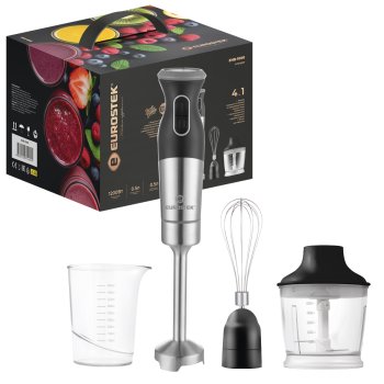 Блендер погружной Eurostek EHB-1000 1200Вт 2 скорости чёрный/серебристый (1/8)