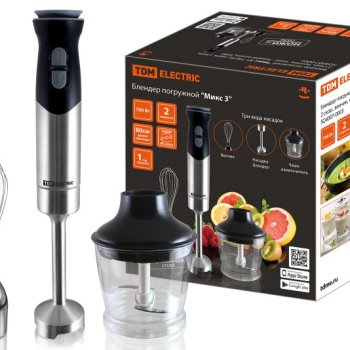Блендер погружной TDM Микс-3 700Вт нерж. сталь 2 режима венчик чаша-измельчитель (8)