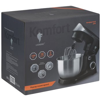 Миксер планетарный Leonord LE-1778 1500Вт 3л 10 скоростей чёрный (1/2)