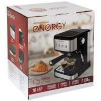 Кофеварка рожковая Energy EN-264R 1100Вт 20 бар 1.5л чёрный/серебристый (1/2)