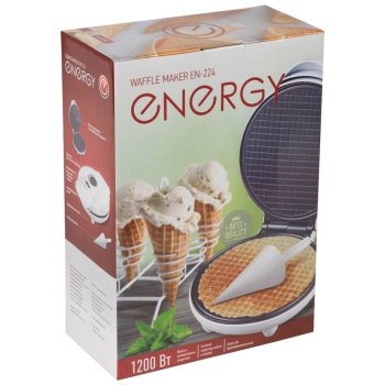 Вафельница Energy EN-224 1200Вт конус для рожков белый (6)