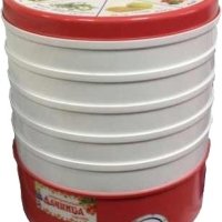 Сушилка для овощей и фруктов Дачница СШ-006, 520Вт, 20л, 5 поддонов, белый/красный