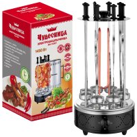 Шашлычница Чудесница ЭШ-1008Т, 1450Вт, 8 шампуров, таймер, нержавеющая сталь, серебристый (6)