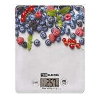 Весы кухонные электронные TDM Ягоды 5кг CR2032 стекло (20)